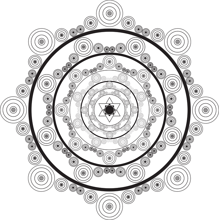 Monochrome Mandala Art PNG Image