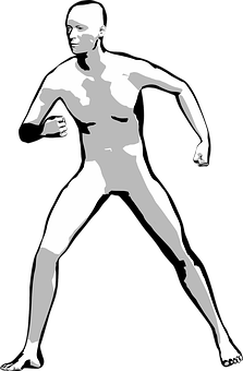 Monochrome Running Man Silhouette PNG Image