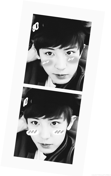 Monochrome Selfie Strip Chanyeol PNG Image