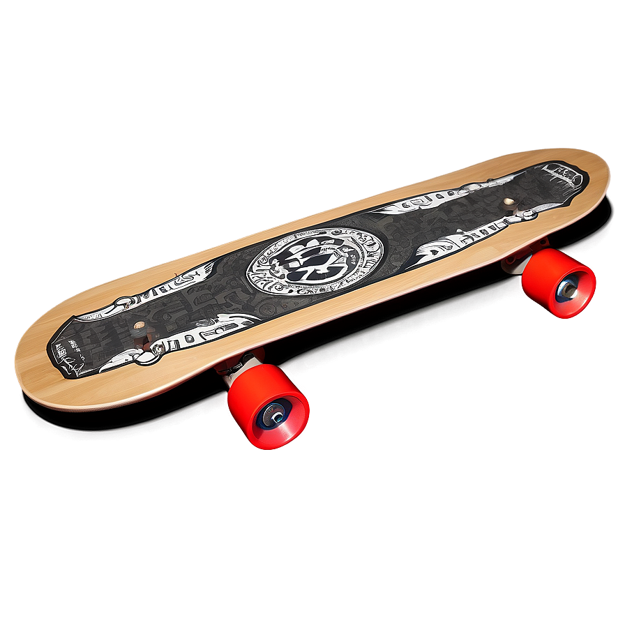 Monochrome Skateboard Deck Graphic Png Upg66 PNG Image