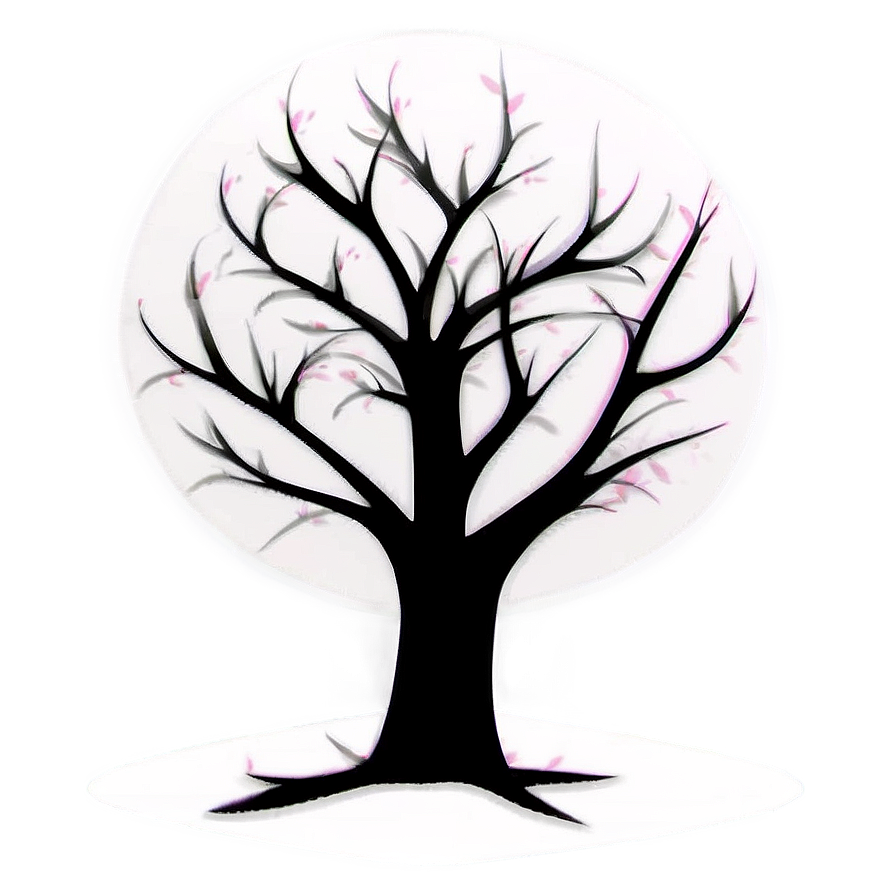 Monochrome Tree Outline Png Dsp71 PNG Image