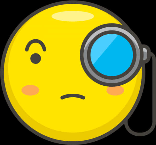 Monocle Emoji Expression PNG Image