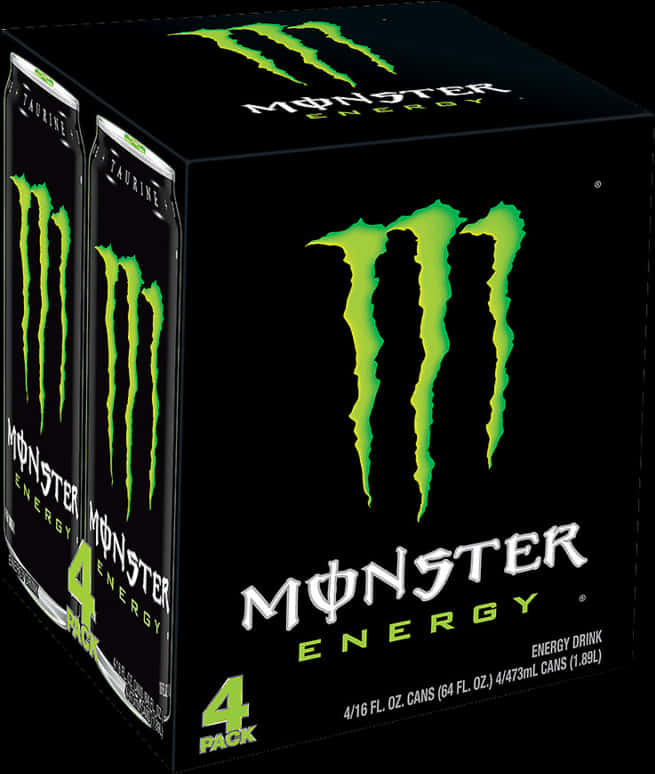 Monster Energy4 Pack Cans PNG Image