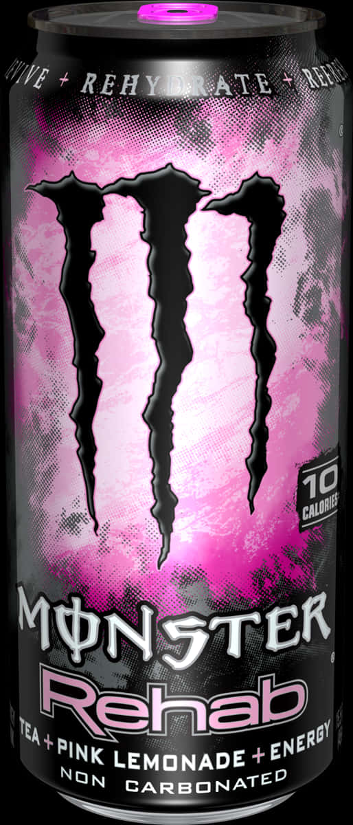 Monster Rehab Pink Lemonade Energy Drink Can PNG Image