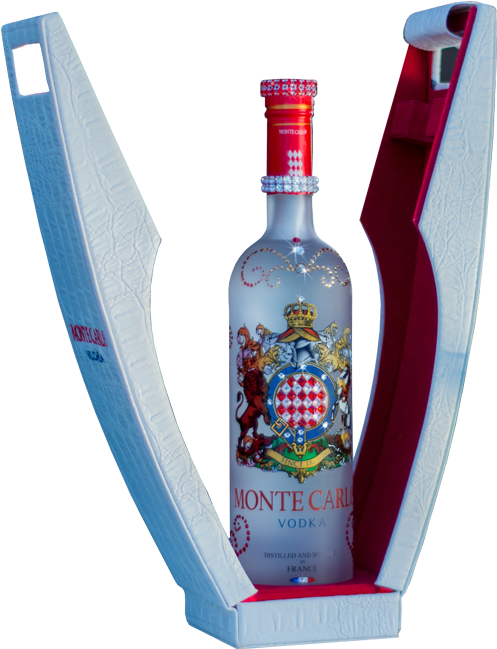 Monte Carlo Vodka Bottle Presentation PNG Image