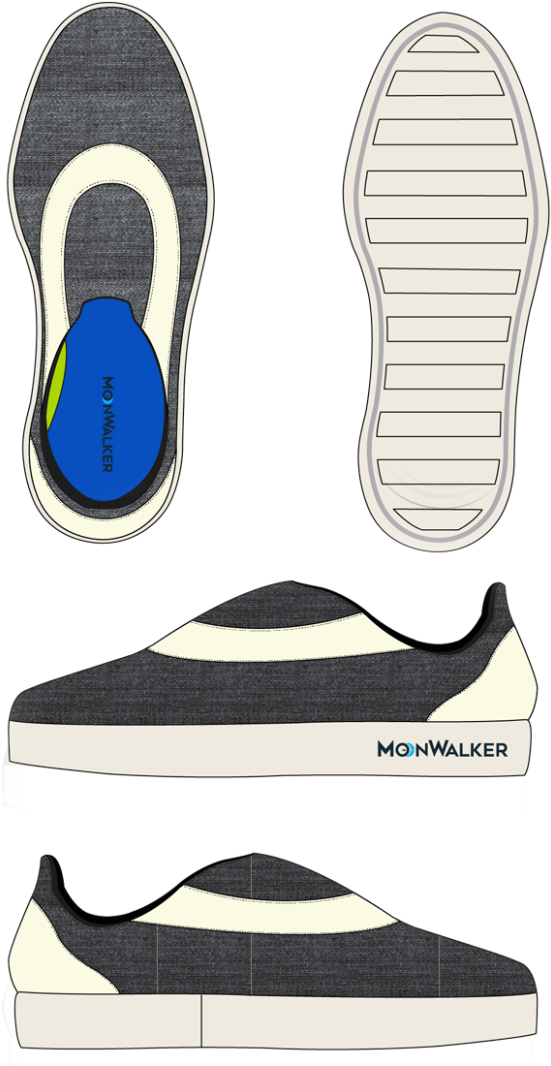 Monwalker Shoe Design Blueprints PNG Image