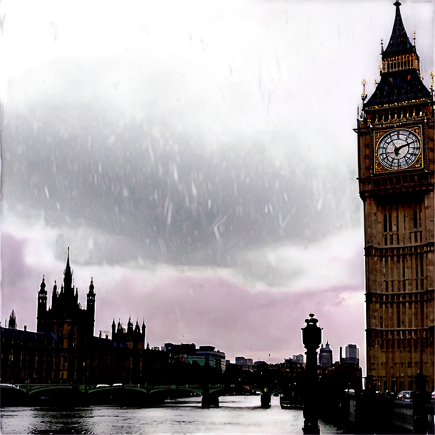 Moody Big Ben In Rain Png 23 PNG Image