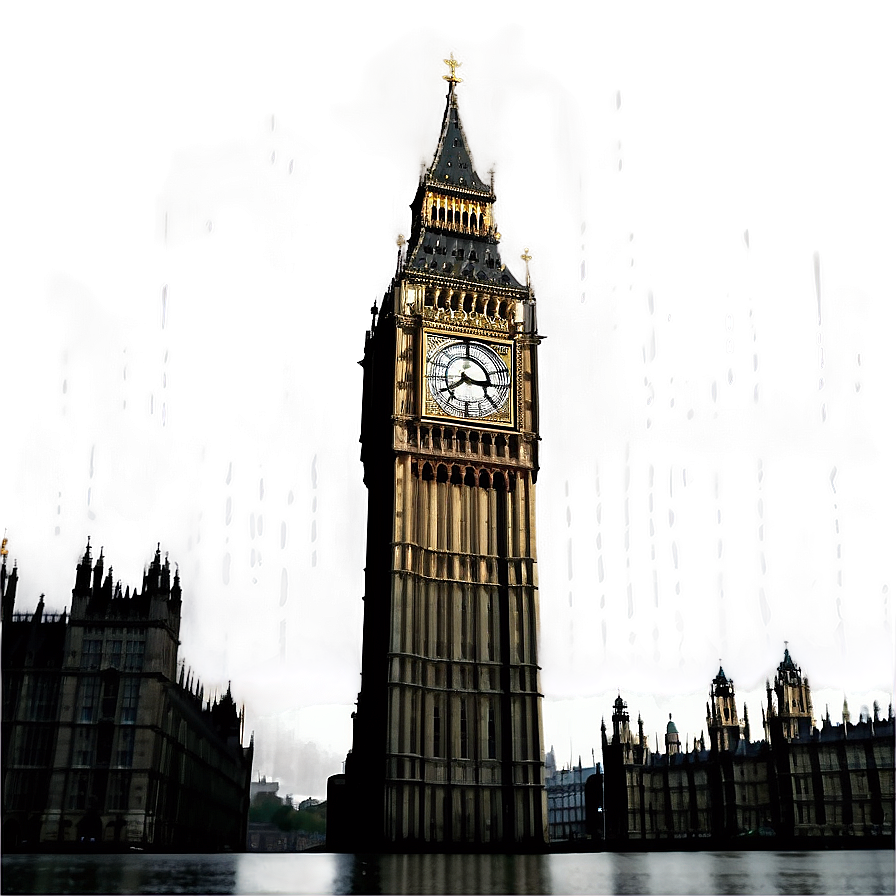 Moody Big Ben In Rain Png 40 PNG Image