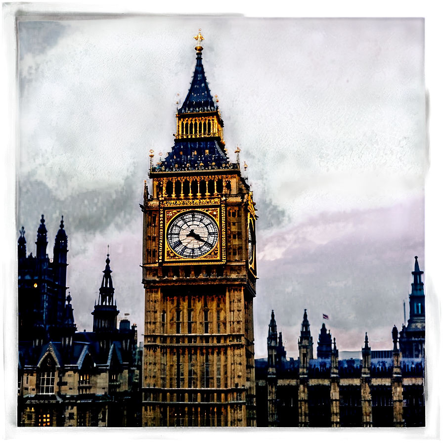 Moody Big Ben In Rain Png Mql PNG Image