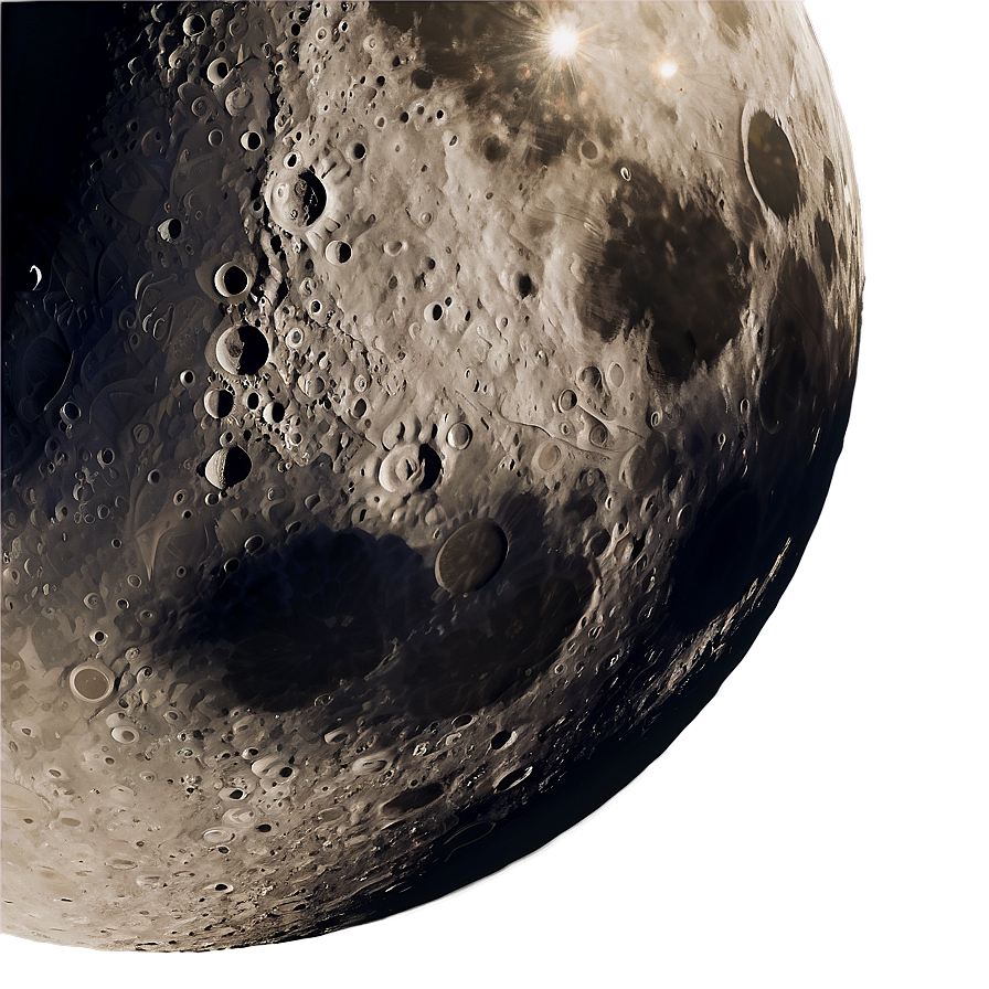 Moon Surface With Satellite Orbiting Png Awa PNG Image