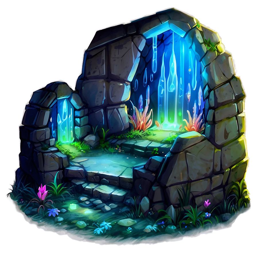 Moonlit Crystal Grotto Png Npc25 PNG Image