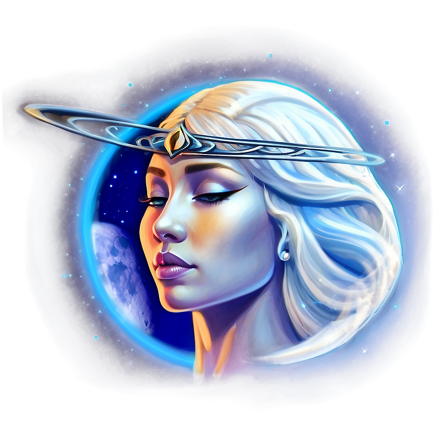 Moonlit Goddess Design Png Chh PNG Image