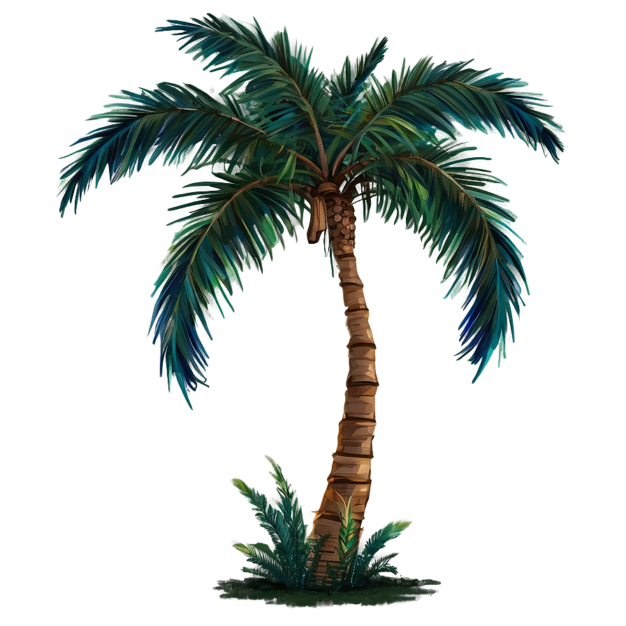 Moonlit Palm Tree Png Rmr PNG Image