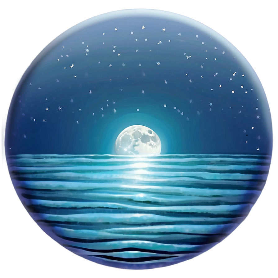 Moonlit Sea Night Png 06202024 PNG Image