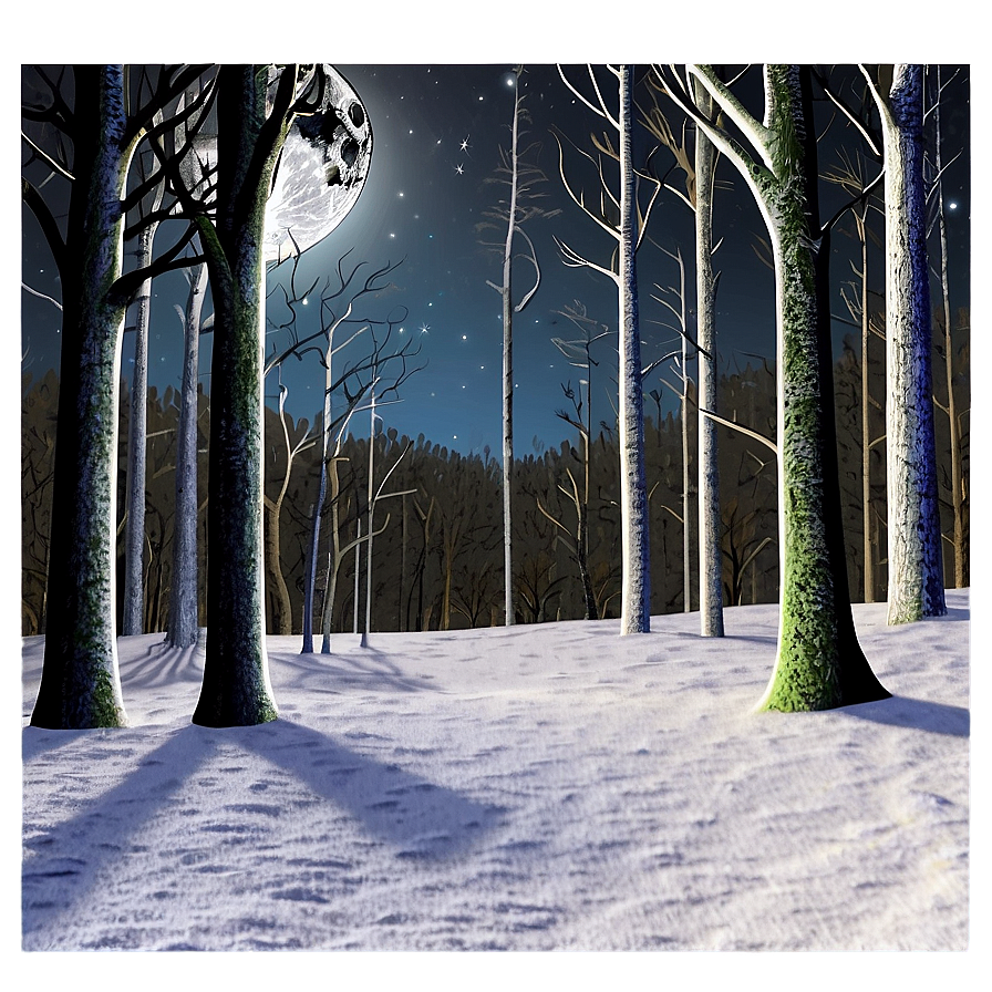 Moonlit Woods Scene Png Prp PNG Image