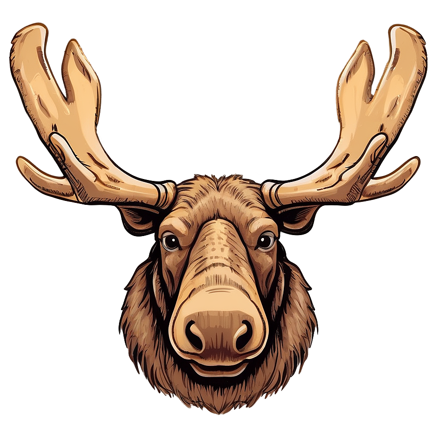 Moose Head Line Drawing Png Pvi89 PNG Image