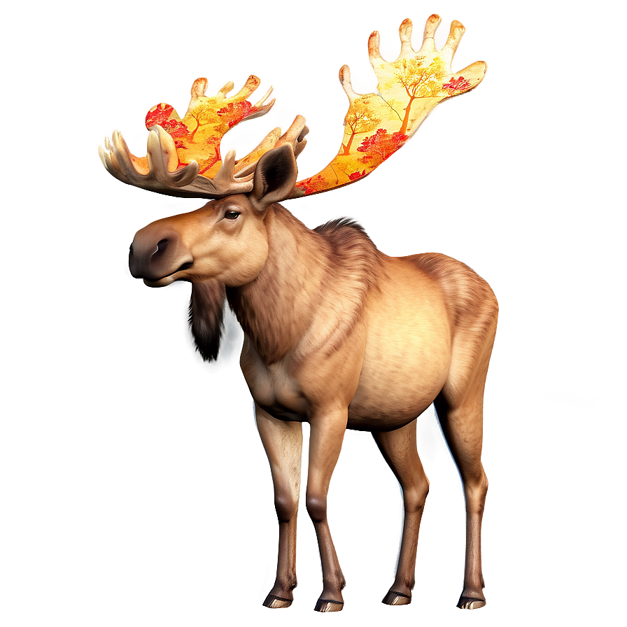 Moose In Autumn Forest Png Yxm PNG Image