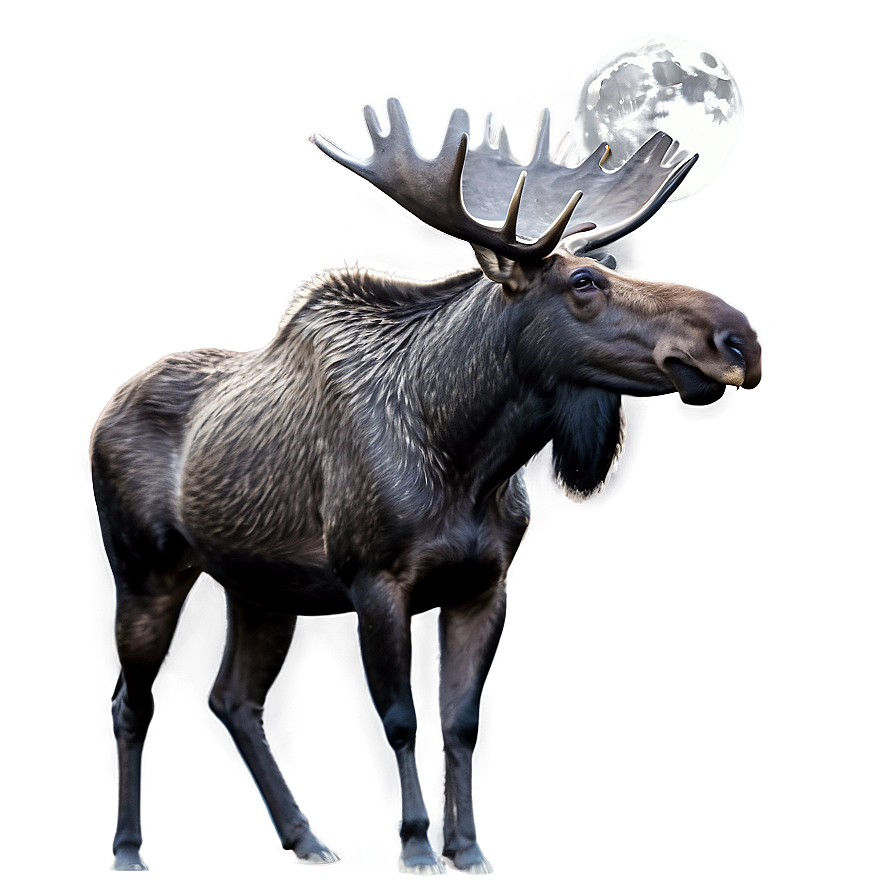 Moose In The Moonlight Png Vfo PNG Image