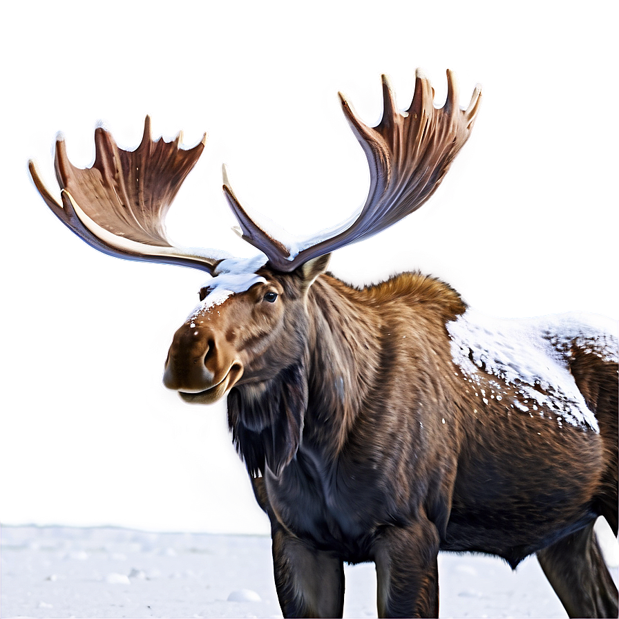 Moose With Snow-covered Antlers Png Hmp PNG Image