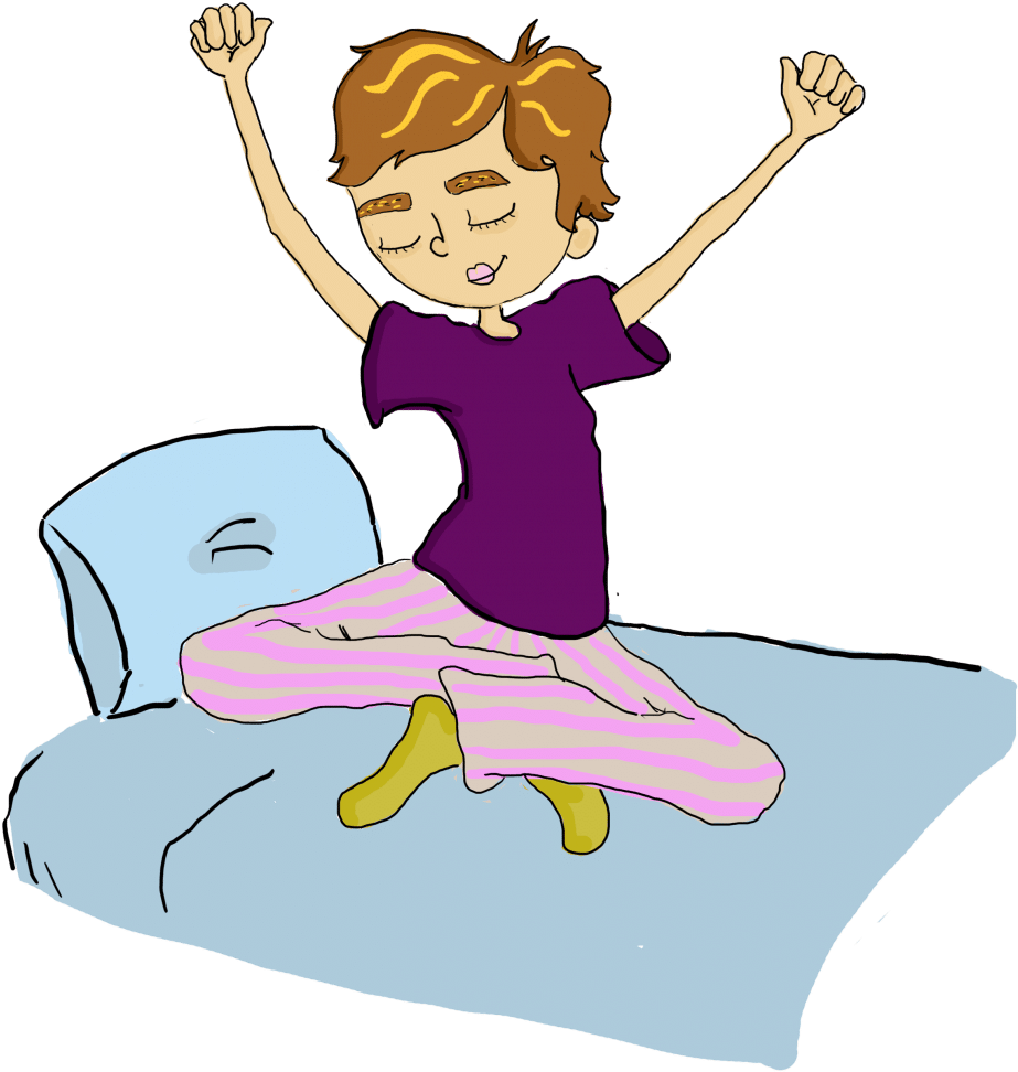 Morning Stretch Cartoon Character PNG Image