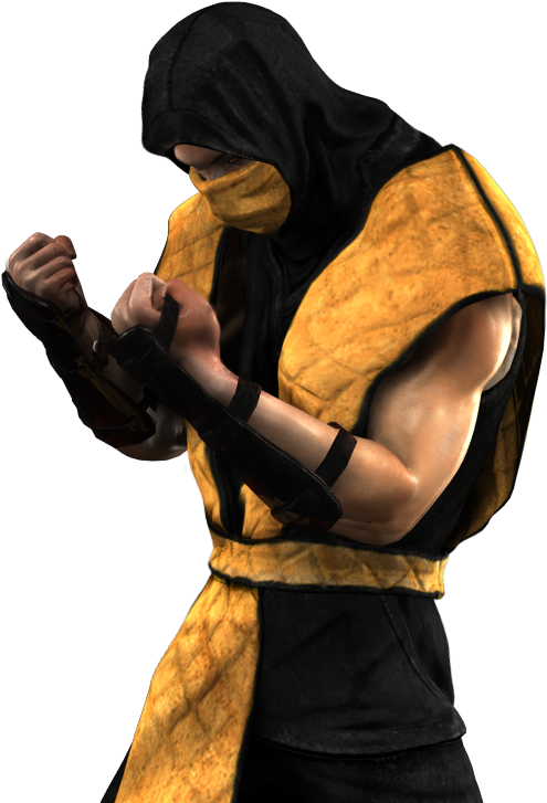 Mortal Kombat Yellow Ninja Character PNG Image