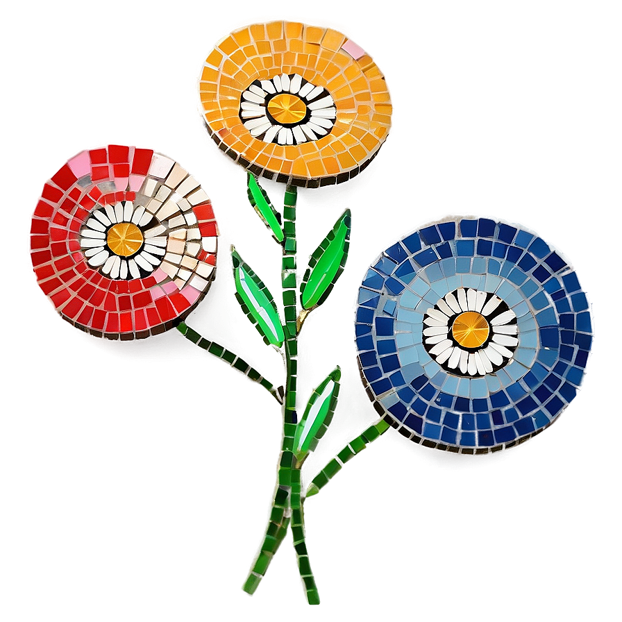 Mosaic Flower Artwork Png 98 PNG Image