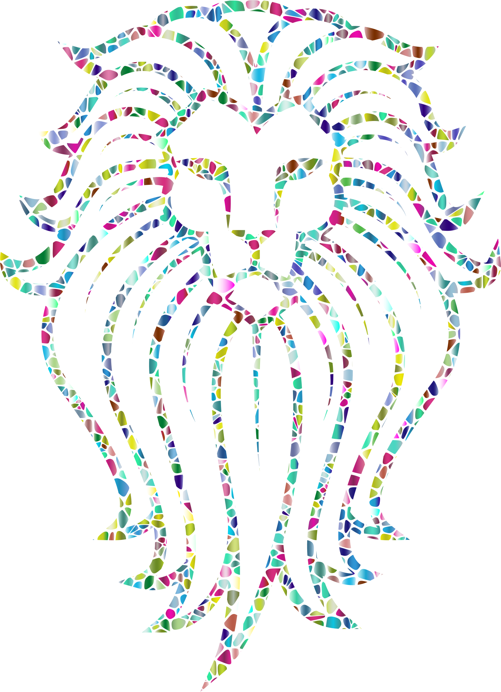 Mosaic Lion Tattoo Design PNG Image