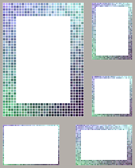 Mosaic Pattern Frames Collection PNG Image