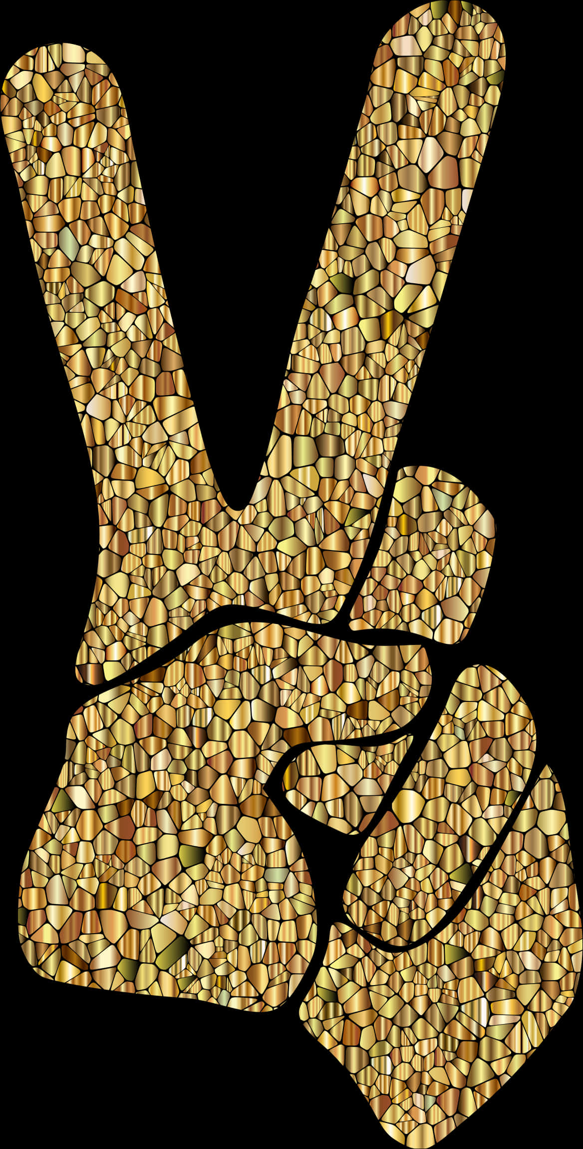 Mosaic Pattern Peace Sign PNG Image