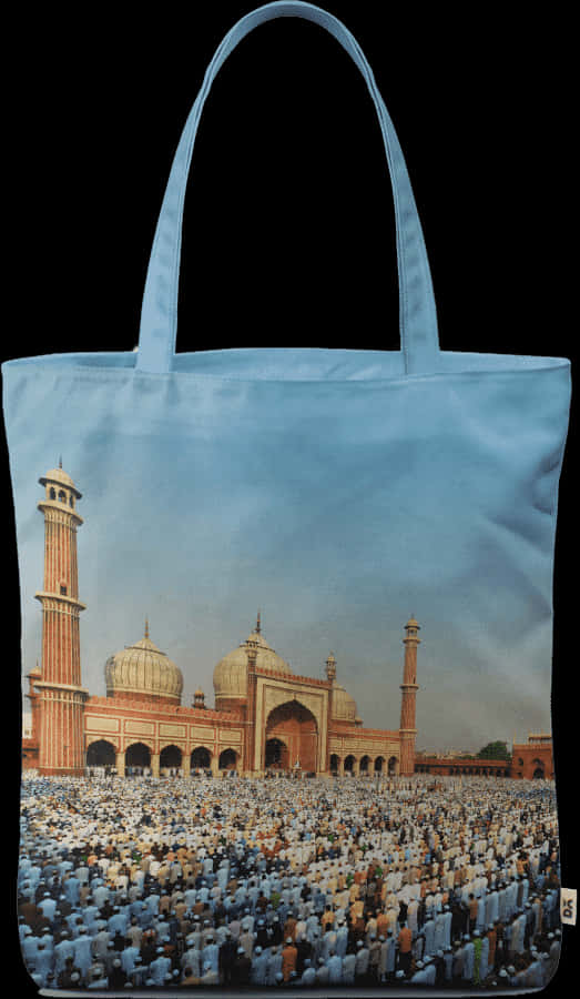 Mosque Printed Tote Bag PNG Image