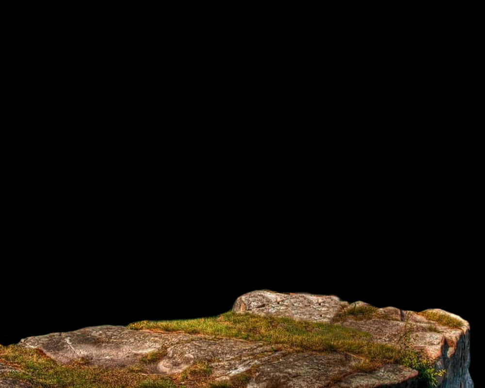 Mossy Rock Cliff Edge PNG Image