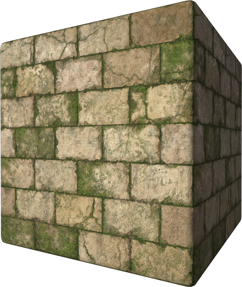 Mossy Stone Texture Corner PNG Image