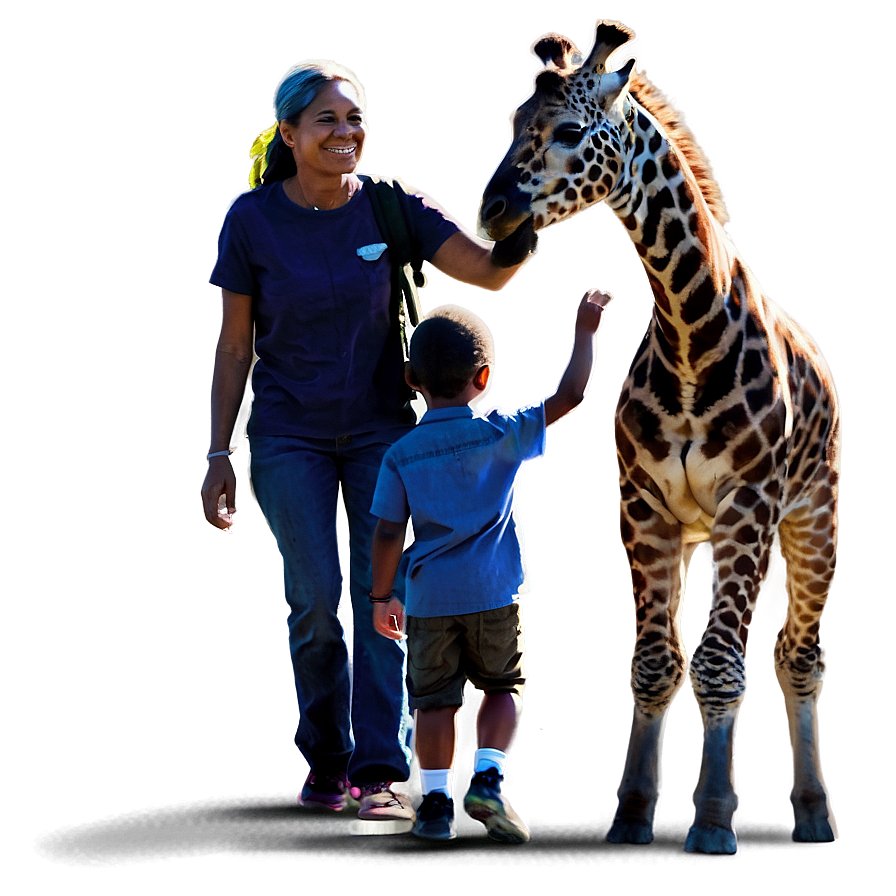 Mother And Kids At Zoo Png Neo PNG Image