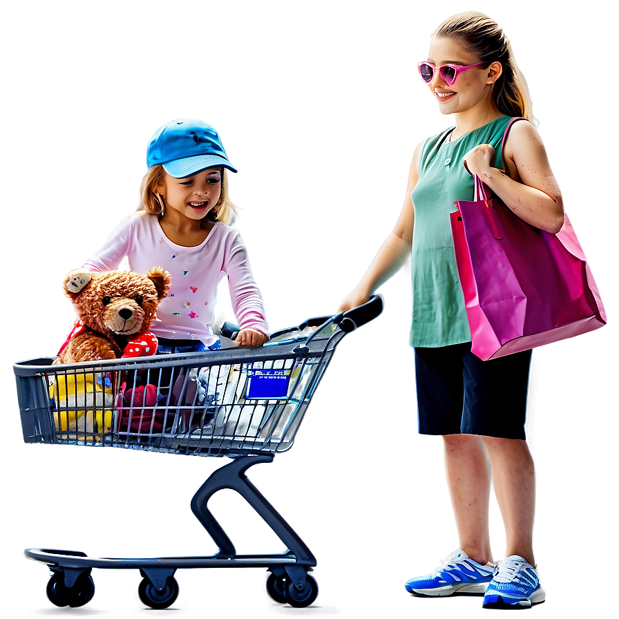 Mother And Kids Shopping Png Awc97 PNG Image