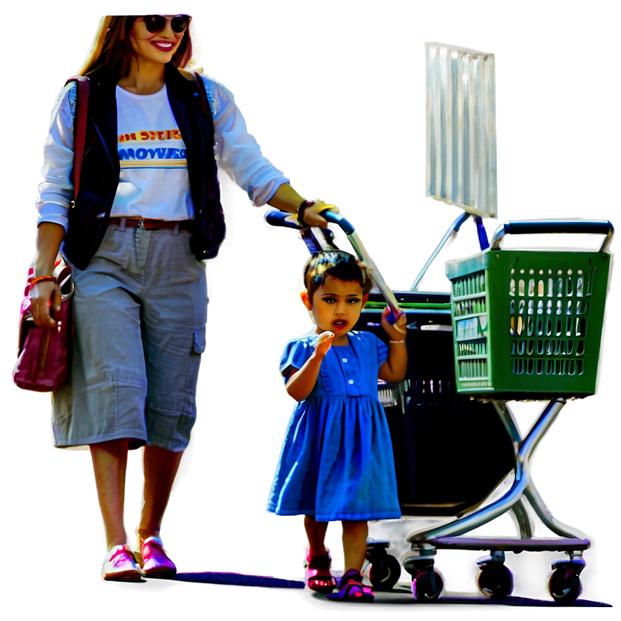 Mother And Kids Shopping Png Fru89 PNG Image