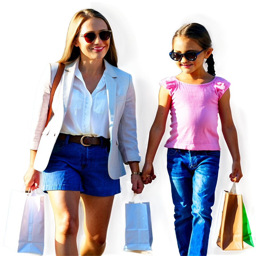 Mother And Kids Shopping Png Hdq PNG Image