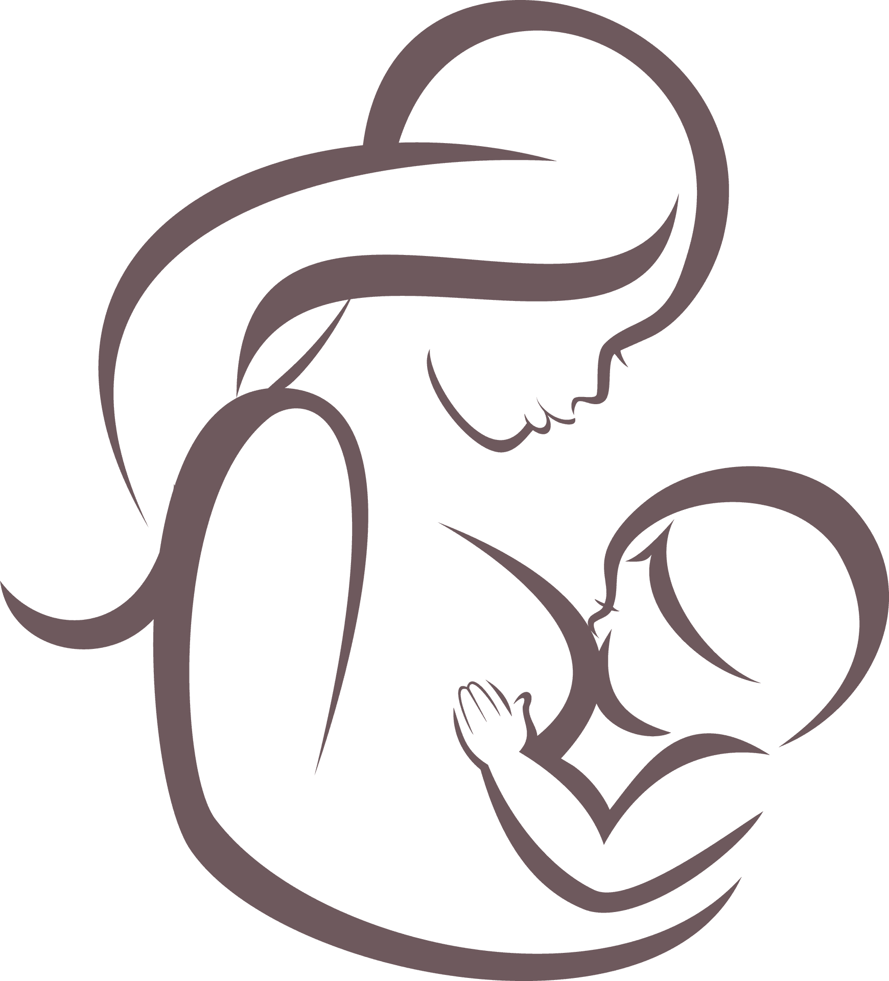 Mother Child Breastfeeding Silhouette PNG Image