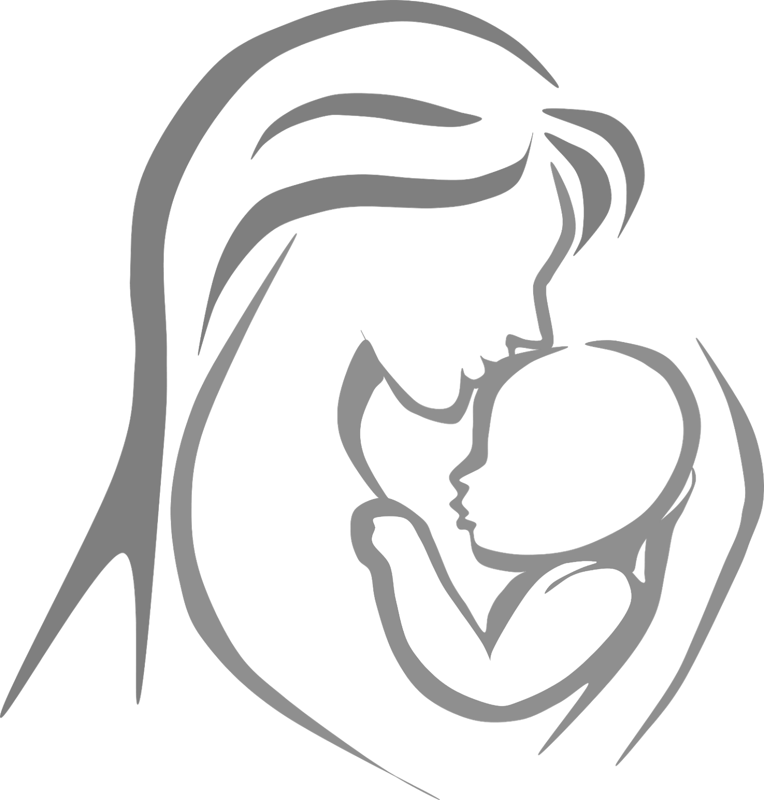 Mother Child Silhouette Art PNG Image