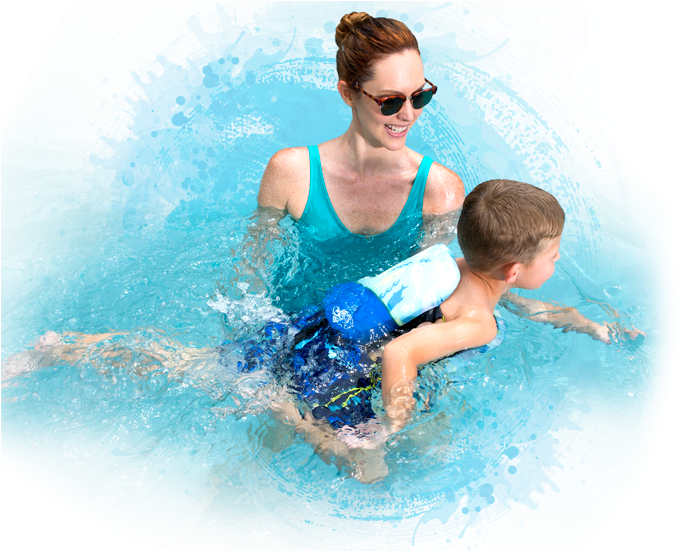 Mother Child Swimming Lesson.jpg PNG Image