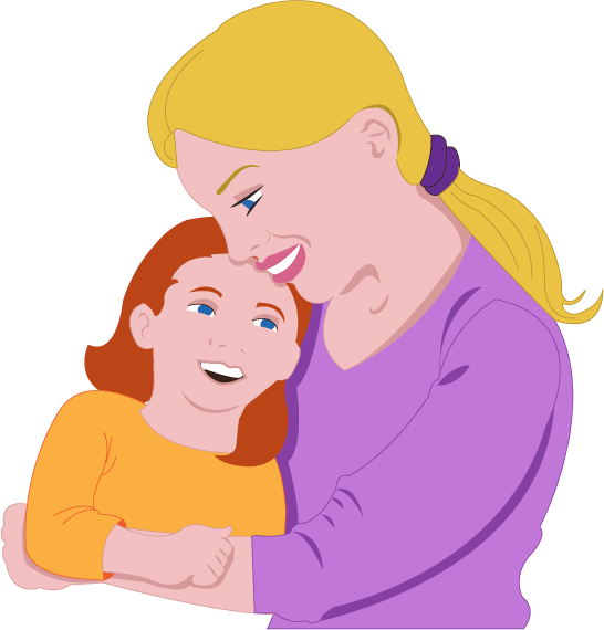 Mother Daughter Loving Embrace PNG Image