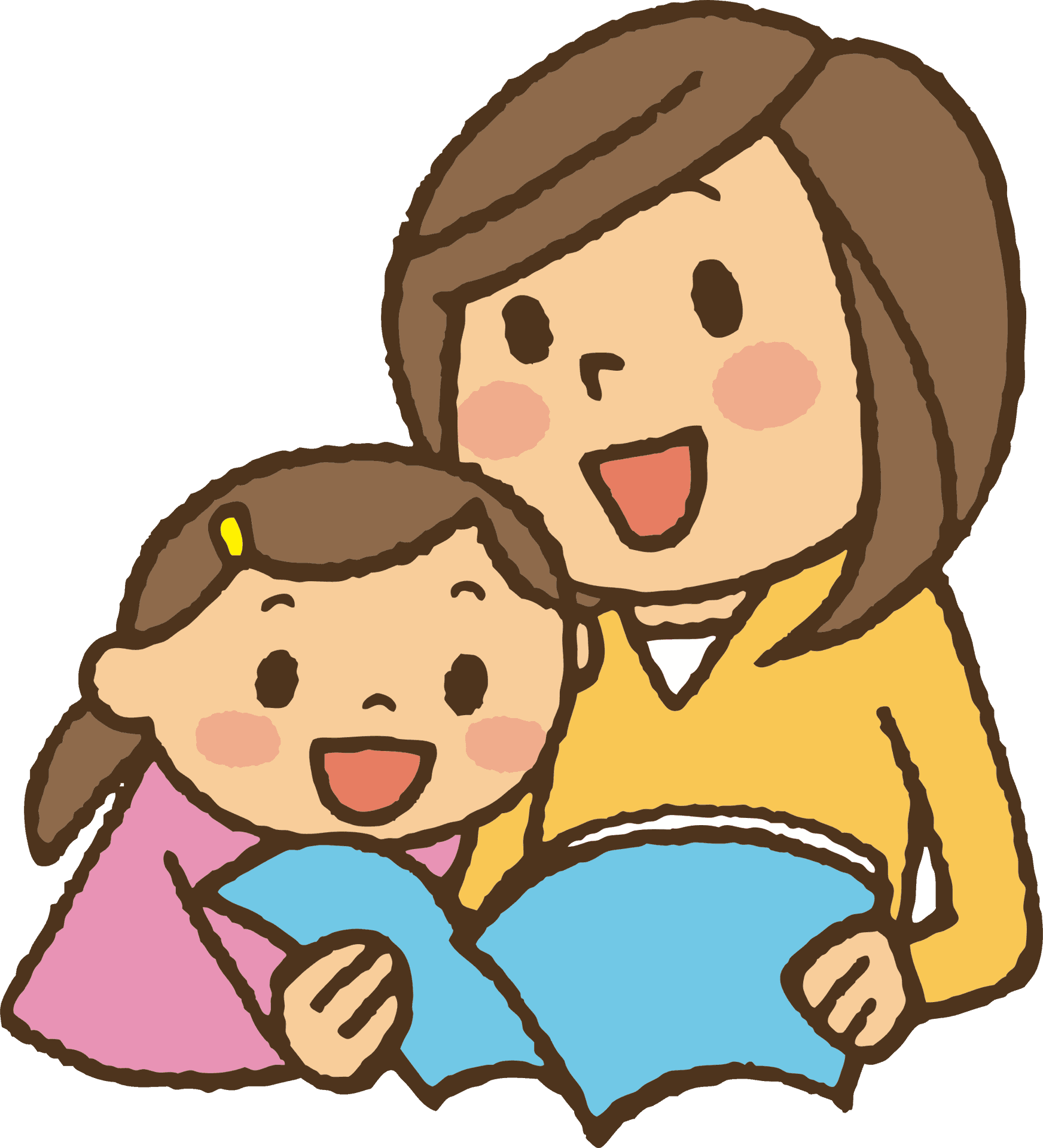 Mother Daughter Reading Time PNG Image