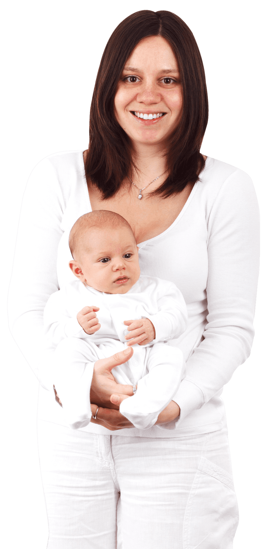 Mother Holding Newborn Baby PNG Image