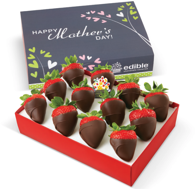 Mothers Day Chocolate Covered Strawberries PNG Image