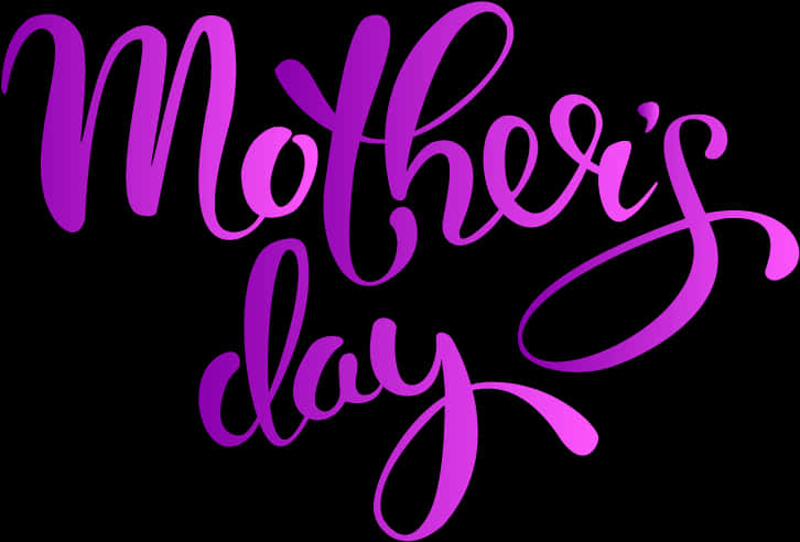 Mothers Day Cursive Texton Black Background PNG Image