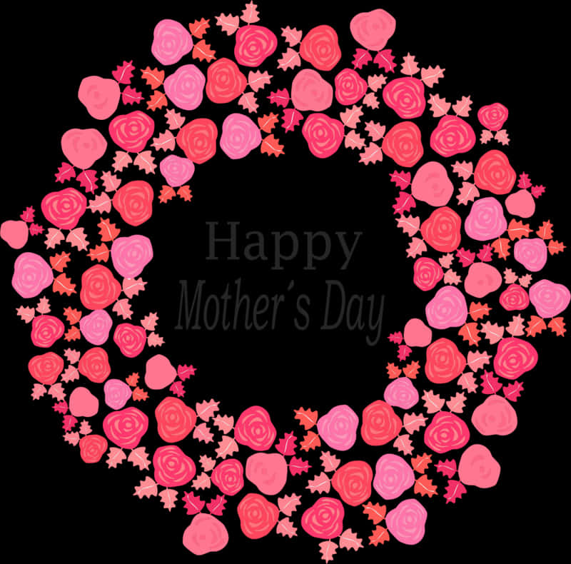 Mothers Day Floral Wreath PNG Image