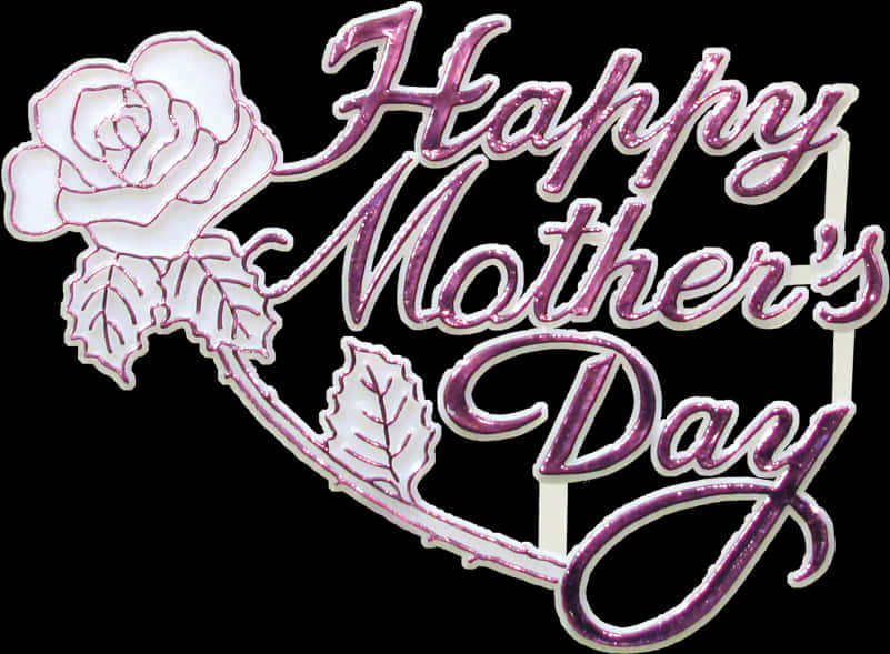 Mothers Day Rose Greeting PNG Image