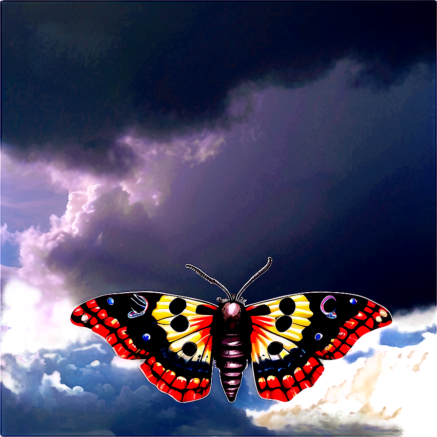 Mothra In Stormy Skies Png Pbg98 PNG Image