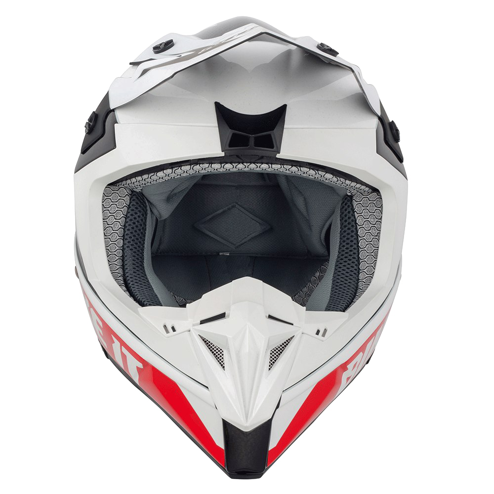 Motocross Helmet Red White Design PNG Image