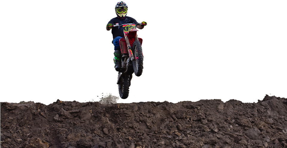 Motocross Jump Action Shot PNG Image