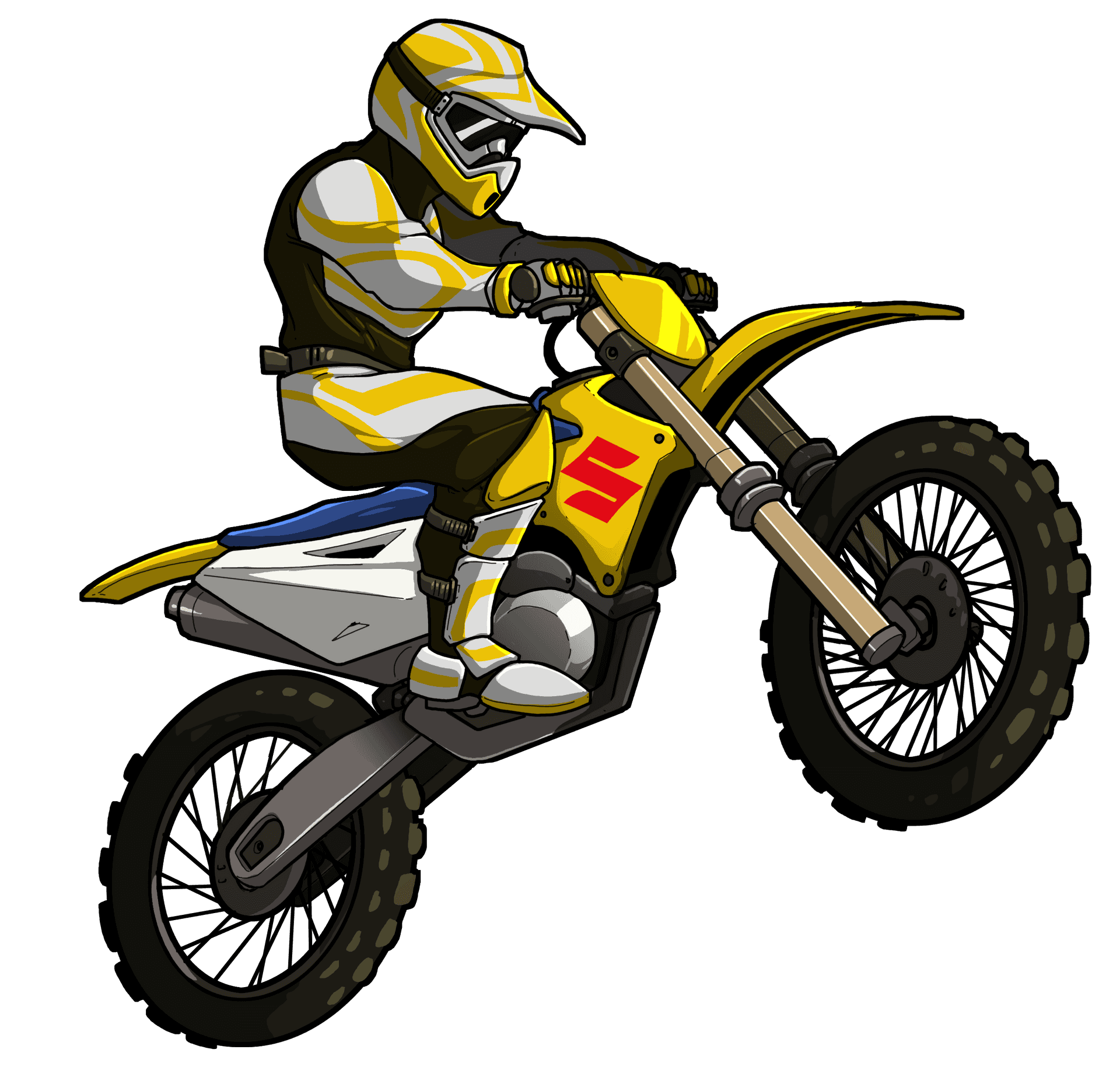 Motocross Rider Vector Illustration PNG Image